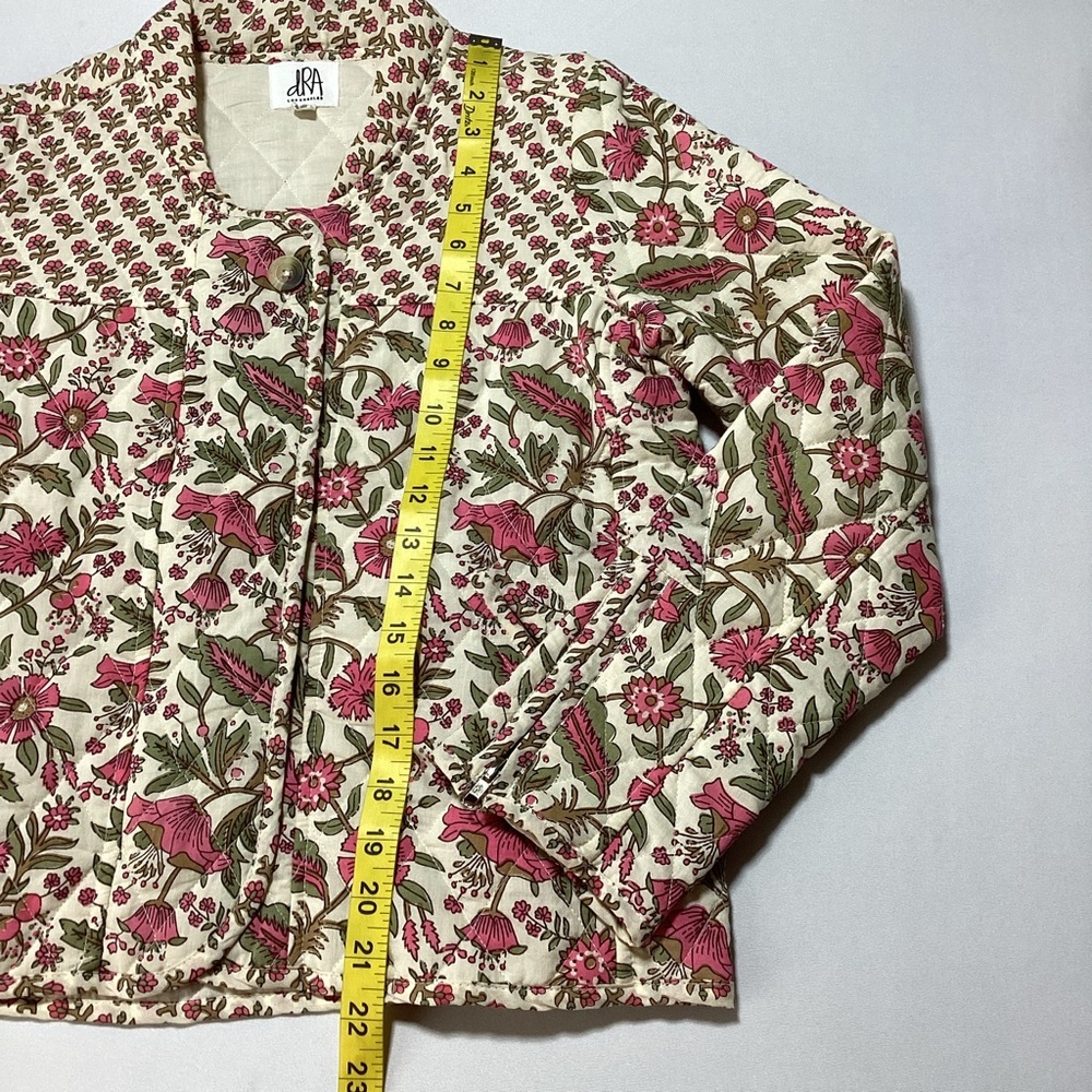 Anthropologie dRA Floral quilted Pink and Cream Women's Jacket - Picture 13 of 15